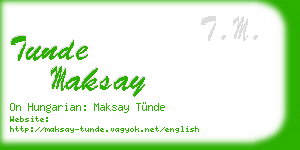 tunde maksay business card